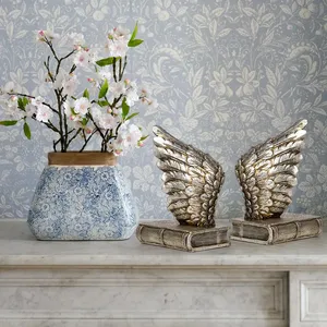 Juego de 2 Sujetalibros de Bronce con Alas, Hechos a Mano, Decoración Moderna y Contemporánea para el Hogar, Oficina, Escultura de Mesa, Figura con Temática Animal, Hotel - Product Image 4