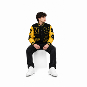 Veste universitaire personnalisée avec design unique et logo sur mesure, corps en laine, manches en cuir, patch en chenille, broderie, qualité supérieure - Product Image 6
