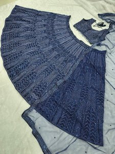 Beautiful Designer Traditional Bridal Wedding Lehenga Choli Embroidered Indian Ethnic Ghagra Crop <b>Top</b> Ready Wear <b>Party</b> - Product Image 4