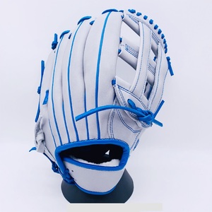 White <b>Baseball</b> <b>Glove</b> with Blue Stitching Right-Handed Standard Style Durable Training Equipment - Product Image 6