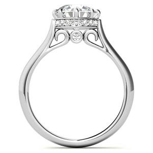 Anillo de Compromiso de Plata de Ley 925 con Moissanita de Corte Redondo de 1.3 CT VVS1, con Halo Oculto y Piedra de Acento - Product Image 6