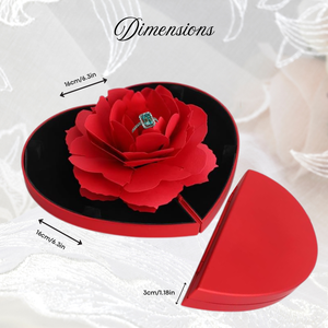 ELVROGEST SA Heart Shape Ring <b>Box</b> with Preserved Red Rose Velvet Jewelry Gift Romantic Valentine <b>Present</b> for Women Wife - Product Image 4