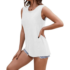 2k26 Camiseta sin mangas fluida para mujer, estilo nuevo, informal, con cuello redondo, camiseta de verano, ligera, holgada, a la moda, para uso diario - Product Image 2