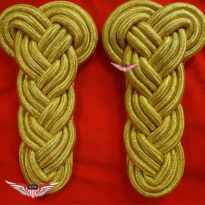 KEW Eco-Friendly Vintage Embroidered Mylar Thread Gold <b>Braided</b> Epaulettes Luxury Customizable Shoulder Board Garment <b>Accessory</b> - Product Image 1