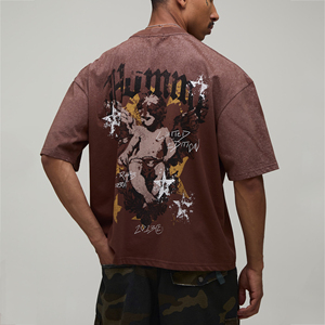 T-shirt graphique imprimé OEM pour homme, personnalisé, streetwear, manches courtes, col rond, vêtement décontracté et tendance - Product Image 1