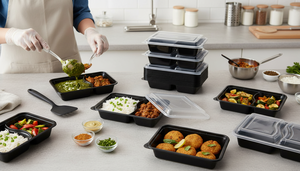 Conteneur alimentaire en PP de style américain avec couvercle en dôme pour pâtisserie, dessert, riz, repas, sushi, nouilles, plats chinois, à emporter et livraison à domicile - Product Image 5