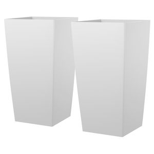 Juego de 2 Macetas Altas para Interiores y Exteriores, Macetas Modernas de Plástico Cónicas de 30 Pulgadas para Porche Delantero y Exhibición al Aire Libre - Product Image 1