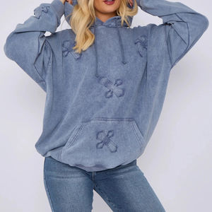 Sweat à capuche en molleton délavé style vintage, 100 % coton, coupe oversize personnalisée, streetwear écologique pour femme, idéal pour l'hiver - Product Image 2