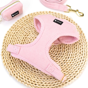 Customized <strong>Dog</strong> Harness Custom Pet <strong>Collars</strong> Corduroy Pet Harness And Leash Set <strong>Dog</strong> <strong>Collar</strong> With Bow Tie Pet Supplies - Product Image 2