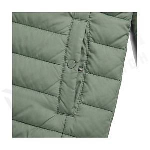 Hooded Quilted Jacket Women Winter Full Sleeve Solid Color Polyester Filling Zipper Closure Regular Length - Product Image 5