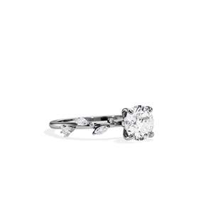 Anillo de compromiso de oro de 14k con diamante redondo, engaste de púas, estilo floral, joyería fina para mujer - Product Image 3