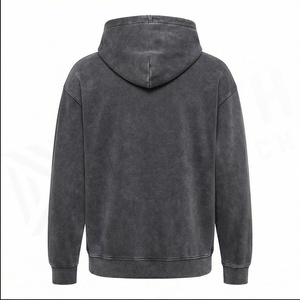 Sweat à capuche en coton lavé pour homme, coupe classique, couleur unie, poche avant, style décontracté, style automne - Product Image 3