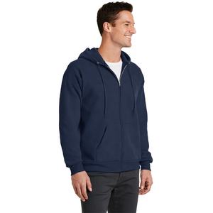 Sudadera con capucha y cremallera en blanco para hombre al por mayor de alta calidad, ropa de calle, sudaderas con cremallera de gran tamaño para hombre, Sudadera con capucha de Color sólido liso para hombre - Product Image 4