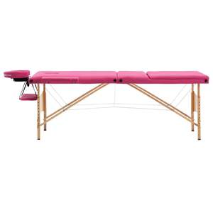 Table de massage pliable en bois rose avec 3 zones pour la relaxation et le confort - Product Image 2
