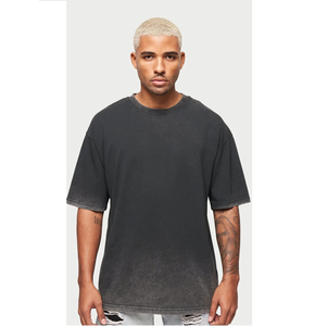 High Quality Acid Wash Custom Plain T-Shirt for Men New Design Oversized Jersey Fabric 100% Cotton Long Length Casual Style - Product Image 2