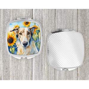 Borzoi Sunflowers Compact Travel Makeup <b>Mirror</b> Handheld Folding <b>Pocket</b> Decorative <b>Mirror</b> for Women and Girls Gift - Product Image 4