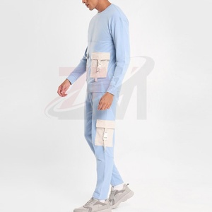 Ensemble de survêtement pour homme, idéal pour l'extérieur, comprenant un sweat à capuche imprimé et un pantalon de survêtement, respirant, léger, de couleur unie et de marque - Product Image 2