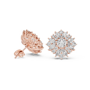 Pendientes colgantes artísticos asimétricos de oro de 14 quilates Harmony Haven, diseño abstracto moderno para Mujeres Creativas - Product Image 2