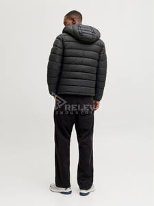 Blouson matelassé à capuche pour homme, style streetwear, imperméable et coupe-vent, pour le printemps, vêtement d'extérieur universitaire, manteau de moto personnalisé en duvet de canard - Product Image 2