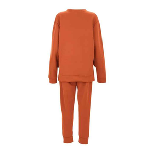 Conjunto Deportivo Ligero y Transpirable para Hombre, Color Naranja Sólido, Sudadera con Cuello Redondo, Pantalones Largos con Cintura Elástica y Cordón Lateral - Product Image 4