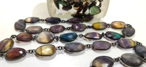 Natural Fluorite Briolette Free Shape 10-15mm Bezel Connector <b>Chain</b> Sold Per Foot - Product Image 4
