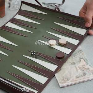 Tablero de Backgammon y Ajedrez de Cuero Clásico, Educativo y Duradero, para Niños y Adultos, Entretenimiento al Aire Libre - Product Image 5