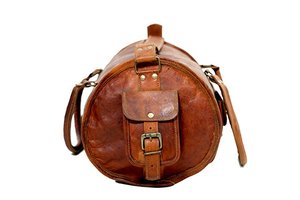 Stylish 24-Inch Genuine <b>Leather</b> Gym <b>Duffle</b> <b>Bag</b> With Front and Side Pockets Best Wholesale Price for Travelers - Product Image 2