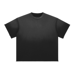 เสื้อยืดพรีเมียมผ้าฝ้าย 100% ทรงปกติ สไตล์วินเทจ ลุคสตรีทแวร์ สำหรับผู้ชาย คุณภาพสูง ผ้าเทอร์รี่ OEM ซักแล้วไม่หดตัว - Product Image 1
