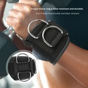 Five B Sangles de poignet antidérapantes pour haltérophilie, soulevé de terre, musculation en salle de sport, avec anneaux en D, bandes de maintien pour tractions - Product Image 6