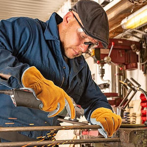 Gants de conducteur en cuir pleine fleur et croûte de cuir, doux et confortables, pour la protection personnelle, robustes, pour activités de plein air et travail - Product Image 4