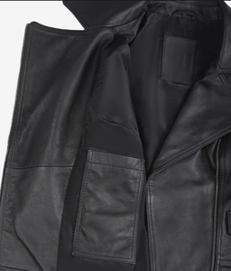 SBEA IMPEX Womens Black Genuine Leather Biker Jacket Slim Fit Asymmetrical Zip Moto Jacket <b>Quilted</b> Padded Puff Sleeves Crew - Product Image 5