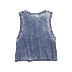 Blusas cortas para mujer, camisetas de yoga con logo personalizado, camisetas de algodón de corte bajo, holgadas, para gimnasio, sin mangas, para entrenamiento. - Product Image 2