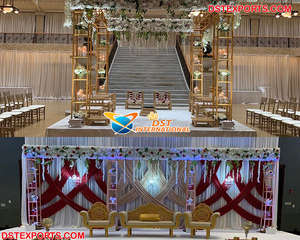 Mandap de metal cuadrado de moda para Bodas de interior Decoraciones DE BODA elegantes - Product Image 6