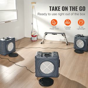 Purificateur d'air domestique empilable à air négatif 550 CFM avec filtration en 3 étapes, filtre à charbon MERV10 et filtre HEPA H13 - Product Image 4