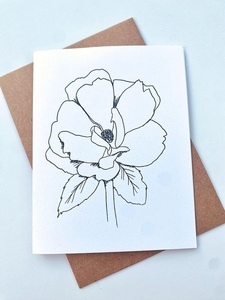 Carte de vœux personnalisée avec de belles fleurs séchées, faite à la main, avec enveloppe, pour des célébrations d'anniversaire élégantes, design sur le thème de l'amour - Product Image 1