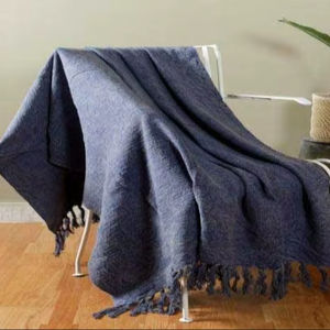 Compre Ahora: Manta de Algodón Teñida, Estilo Contemporáneo, Ecológica y Hecha a Mano, para Decoración de Hogar, Dormitorio, Sala de Estar y Hotel, para Todas las Estaciones - Product Image 1