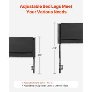 เตียงขนาดเต็มปรับความสูงได้หัวเตียงประดับเพชรสีเทาอ่อน56.3x35.6-47.4นิ้วสำหรับห้องนอนโรงแรม - Product Image 5