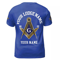 T-shirt personnalisé avec nom de loge maçonnique, franc-maçonnerie, 3D, S-5XL, haute qualité, manches courtes, t-shirts maçonniques sur mesure