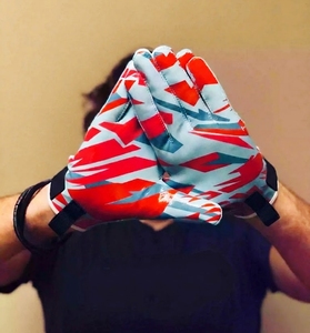 Gants de receveur de football américain personnalisés pour équipes de football, tailles jeunes et adultes, gants de receveur américains pour le football - Product Image 1