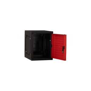 Armoire de rangement cubique moderne en PVC rouge et noir avec serrure, organisateur pour la maison et le bureau - Product Image 2