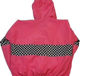 Windbreaker <b>Jacket</b> Canvas Hot <b>Pink</b> Solid Lightweight Hooded Stand Collar Embroidery Breathable Outdoor Sports Running Men Front - Product Image 2