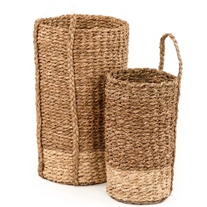 ชุดตะกร้าหวายติดผนัง 2 ใบ ตะกร้าเก็บของทำมือ ขายส่ง เป็นมิตรกับสิ่งแวดล้อม ผลิตในเวียดนาม - Product Image 1
