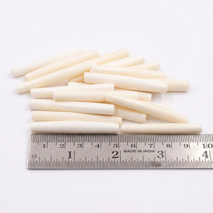Premium 2 Inch Buffalo Bone Hair Pipe Beads for Tribal Jewelry Making Ethnic <b>Choker</b> Supplies Handcrafted Smooth Bone Spacers - Product Image 1
