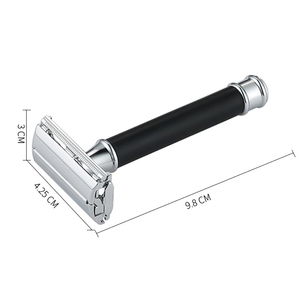 Maquinilla de afeitar de doble filo premium, maquinilla de seguridad de alta resistencia para un afeitado suave de la barba, maquinilla de afeitar reutilizable de acero inoxidable - Product Image 2