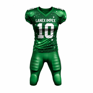 Nuevo Diseño Personalizado de Uniforme de Fútbol Americano Verde, Jersey de Práctica para Hombre, Número 10, Impresión por Sublimación, Poliéster Transpirable - Product Image 1