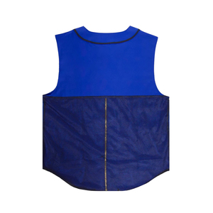 Chaleco azul sin mangas con cremallera y bolsillos para peluqueros, tela ligera de poliéster, diseño único - Product Image 3