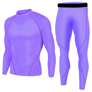 Combinaison de compression pour homme, à séchage rapide, manches longues, élastique, grande taille, extensible dans quatre sens, écologique, pour la salle de sport - Product Image 1