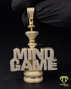 <b>Iced</b> <b>Out</b> Chess King Mind Game Pendant Moissanite Diamond Hip Hop Gold <b>Chain</b> Bling Luxury Necklace Gift - Product Image 4