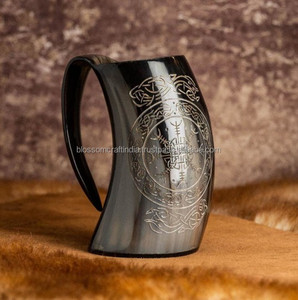 Taza Hecha a Mano de Cuerno de Búfalo con Acabado Natural Pulido, Duradera, Ecológica y Elegante, Vajilla para Mesa de Comedor, Artículo de Decoración para el Hogar - Product Image 3