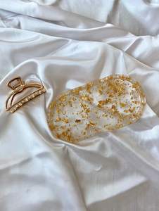 Plateau multifonctionnel en bois Ameen, motif Art Déco, avec paillettes dorées pour mariage - Product Image 3